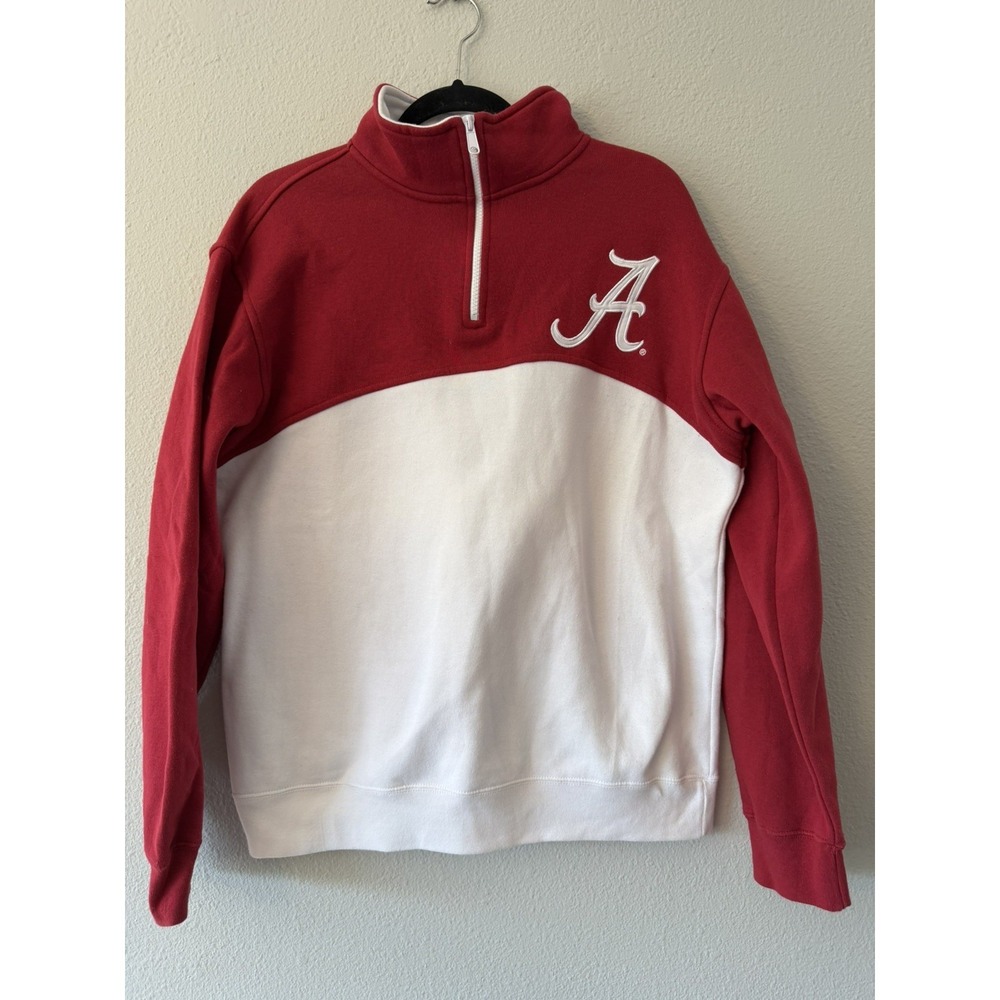 Alabama Crimson Tide‎ Crimson Campus 1/4 Zip College Pullover Sweatshirt Large